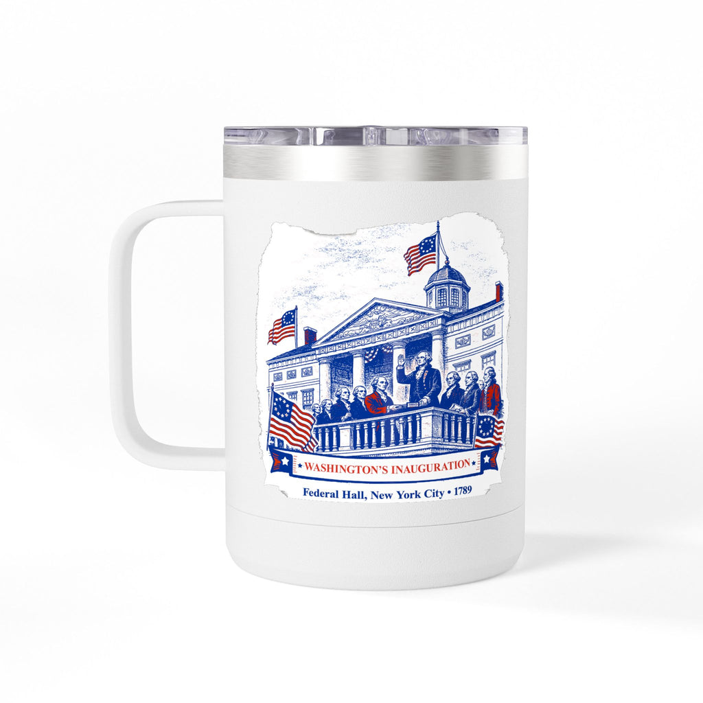 Washington's Inauguration Coffee Mug Tumbler, 15oz white